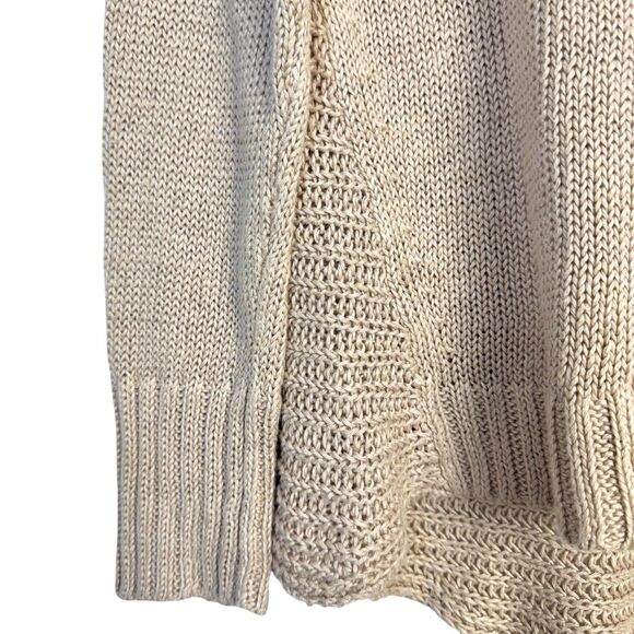J. Crew Womens 100% Linen Sweater Size M Open Knit Lagenlook Quiet Luxury Preppy - Picture 3 of 7